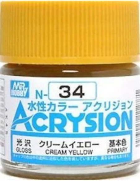 Mr Hobby -Gunze Acrysion (10 ml) Cream Yellow - Mr Hobby - Gunze N-034