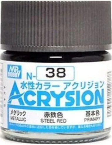 Mr Hobby -Gunze Acrysion (10 ml) Steel Red - Mr Hobby - Gunze N-038