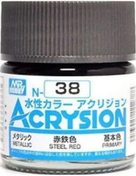 Mr Hobby -Gunze Acrysion (10 ml) Steel Red - Mr Hobby - Gunze N-038