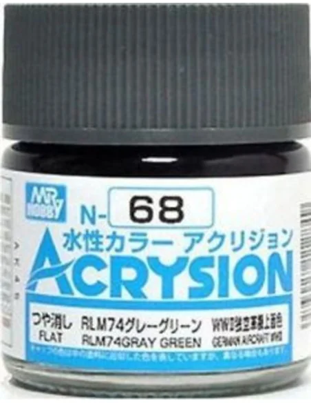 Mr Hobby -Gunze Acrysion (10 ml) RLM74 Gray Green - Mr Hobby - Gunz...