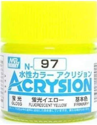 Mr Hobby -Gunze Acrysion (10 ml) Fluorescent Yellow - Mr Hobby - Gu...