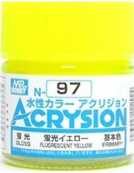 Mr Hobby -Gunze Acrysion (10 ml) Fluorescent Yellow - Mr Hobby - Gu...