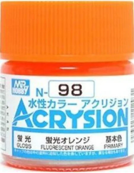 Mr Hobby -Gunze Acrysion (10 ml) Fluorescent Orange - Mr Hobby - Gu...