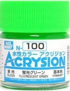 Mr Hobby -Gunze Acrysion (10 ml) Fluorescent Green - Mr Hobby - Gun...