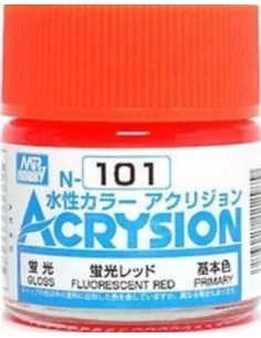 Mr Hobby -Gunze Acrysion (10 ml) Fluorescent Red - Mr Hobby - Gunze...
