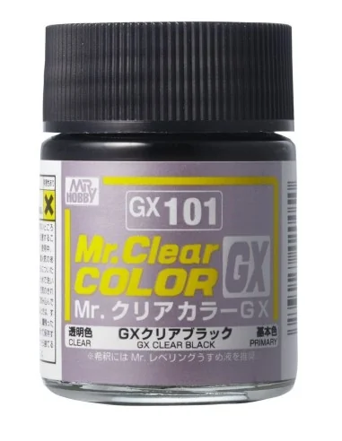 Mr Hobby -Gunze Mr. Clear Color GX (18 ml) Clear Black - Mr Hobby -...