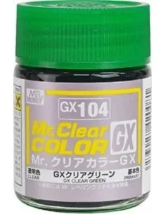 Mr Hobby -Gunze Mr. Clear Color GX (18 ml) Clear Green - Mr Hobby -...