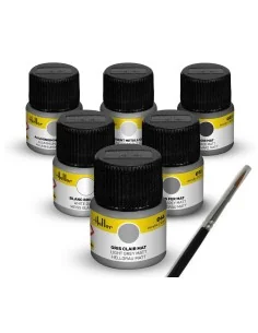 Acrylic Colour Set Civil Aircraft 6 x 12 ml + Brush - Heller 9401