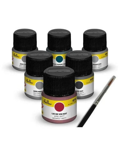 Acrylic Colour Set Navy 6 x 12 ml + Brush - Heller 9405