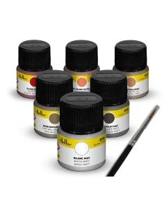 Acrylic Colour Set Sailing Ships 6 x 12 ml + Brush - Heller 9406