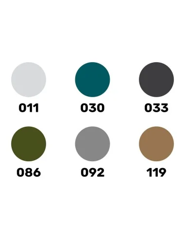 Acrylic Colour Set Military 6 x 12 ml + Brush - Heller 9400