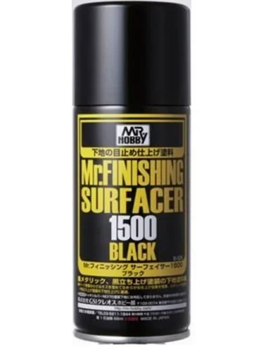 Mr Hobby -Gunze Mr. Finishing Surfacer Acer 1500 Black (170 ml) - M...