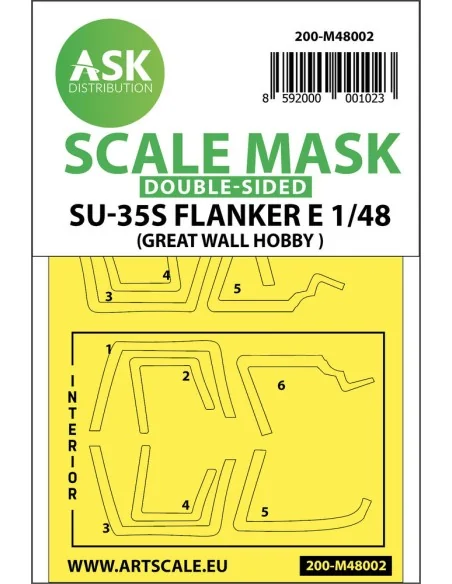Su-35S Flanker E double-sided painting mask for Great Wall Hobby, 1...