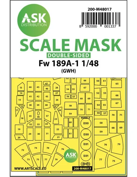 Focke Wulf Fw 189 double-sided painting mask for Great Wall Hobby, ...