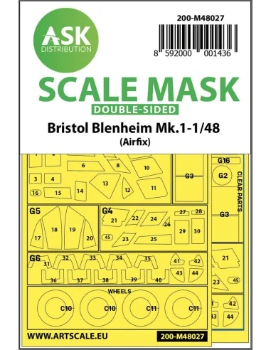 Bristol Blenheim Mk.I double-sided painting mask for Airfix, 1/48 -...