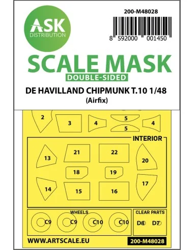 De Havilland Chipmunk T.10 double-sided painting mask for Airfix, 1...