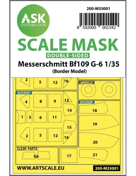 Messerschmitt Bf 109G-6 double-sided painting mask for Border Model...