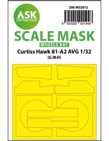Curtiss Hawk 81-A2 AVG wheels bay masks for Great Wall Hobby, 1/32 ...