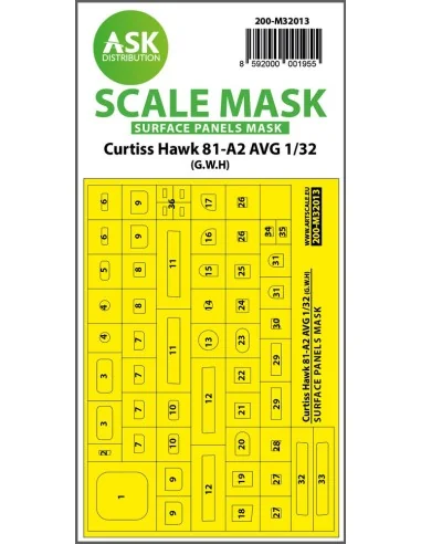 Curtiss Hawk 81-A2 AVG surface panels masks for Great Wall Hobby, 1...