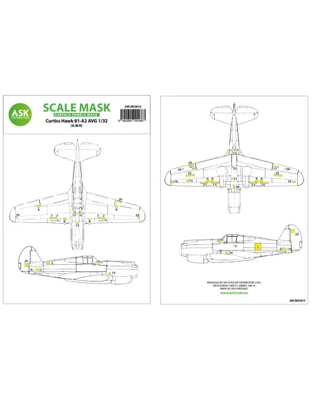 Curtiss Hawk 81-A2 AVG surface panels masks for Great Wall Hobby, 1...