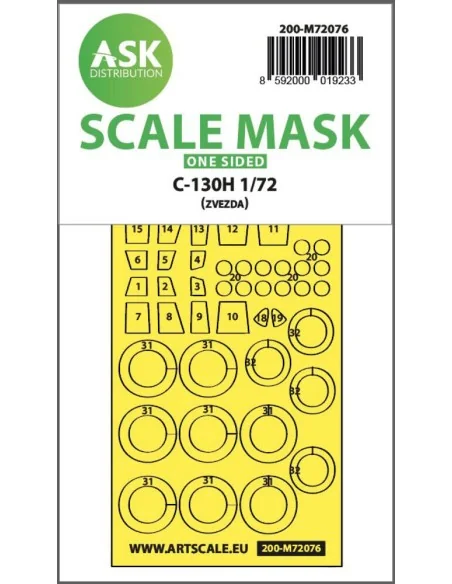 C-130H one-sided express fit mask for Zvezda, 1/72 - Art Scale Kit ...