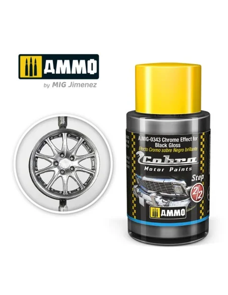 COBRA MOTOR Chrome Effect for Black Gloss - AMMO by MIG Jimenez A.M...