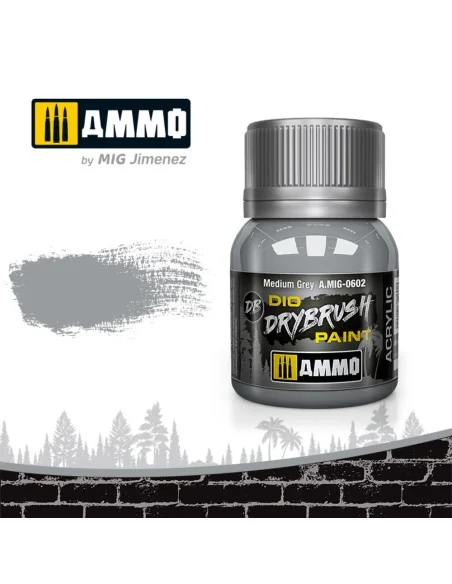 DRYBRUSH Medium Grey - AMMO by MIG Jimenez A.MIG-0602