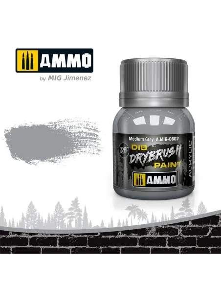 DRYBRUSH Medium Grey - AMMO by MIG Jimenez A.MIG-0602