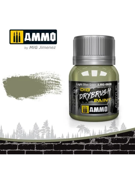 DRYBRUSH Light Olive Green - AMMO by MIG Jimenez A.MIG-0608