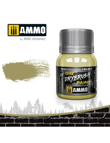 DRYBRUSH Medium German Yellow - AMMO by MIG Jimenez A.MIG-0617