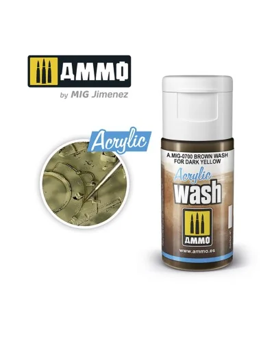 ACRYLIC WASH Brown Wash for Dark Yellow - AMMO by MIG Jimenez A.MIG...