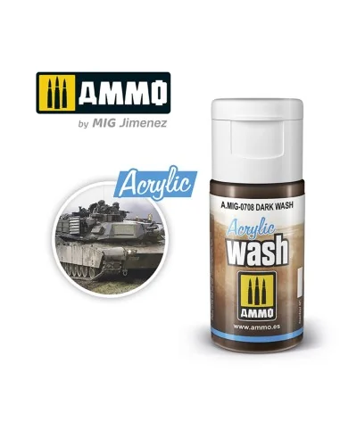 ACRYLIC WASH Dark Wash - AMMO by MIG Jimenez A.MIG-0708