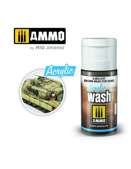 ACRYLIC WASH Brown Wash for Sand - AMMO by MIG Jimenez A.MIG-0707