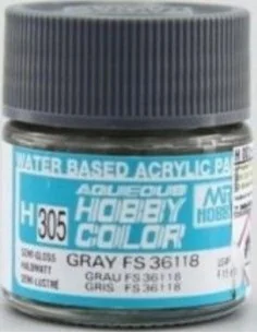 Mr Hobby -Gunze Aqueous Hobby Colors (10 ml) Gray FS 36118 - Mr Hob...