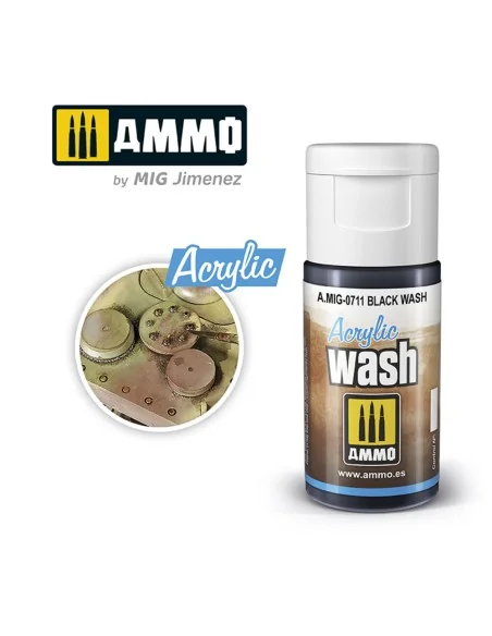 ACRYLIC WASH Black Wash - AMMO by MIG Jimenez A.MIG-0711