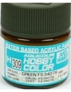 Mr Hobby -Gunze Aqueous Hobby Colors (10 ml) Green FS 34079 - Mr Ho...