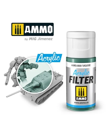 ACRYLIC FILTER Turquoise - AMMO by MIG Jimenez A.MIG-0809