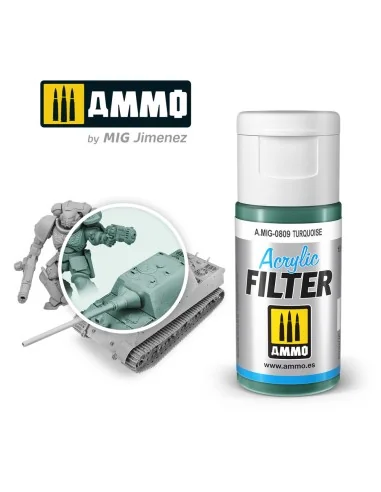ACRYLIC FILTER Turquoise - AMMO by MIG Jimenez A.MIG-0809