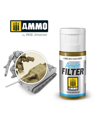ACRYLIC FILTER Khaki Green - AMMO by MIG Jimenez A.MIG-0812