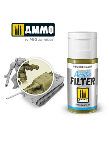 ACRYLIC FILTER Olive Drab - AMMO by MIG Jimenez A.MIG-0814