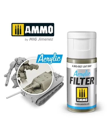 ACRYLIC FILTER Light Gray - AMMO by MIG Jimenez A.MIG-0827