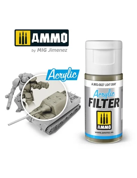 ACRYLIC FILTER Light Gray - AMMO by MIG Jimenez A.MIG-0827