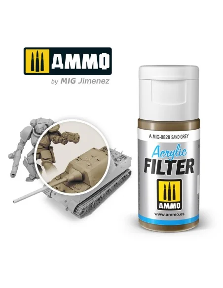 ACRYLIC FILTER Sand Grey - AMMO by MIG Jimenez A.MIG-0828