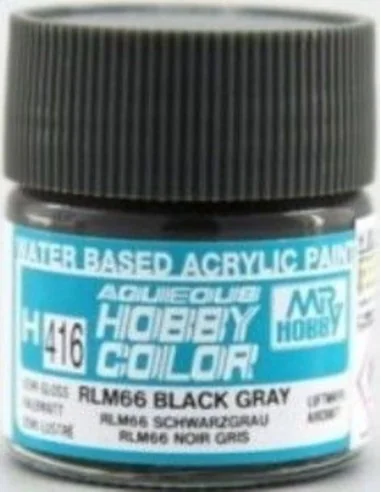 Mr Hobby -Gunze Aqueous Hobby Colors (10 ml) RLM66 Black Gray - Mr ...