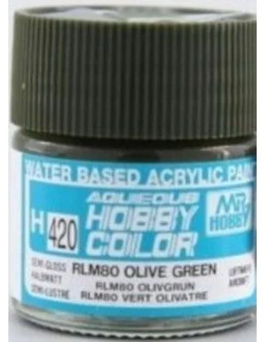 Mr Hobby -Gunze Aqueous Hobby Colors (10 ml) RLM80 Olive Green - Mr...