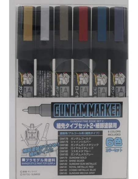 Mr Hobby -Gunze Gundam Marker Fine Edge Set 2 - Mr Hobby - Gunze GM...