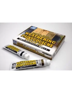 Mr Hobby -Gunze WATER-BASED WEATHERING PAINT GOUACHE 6 Color Set - ...