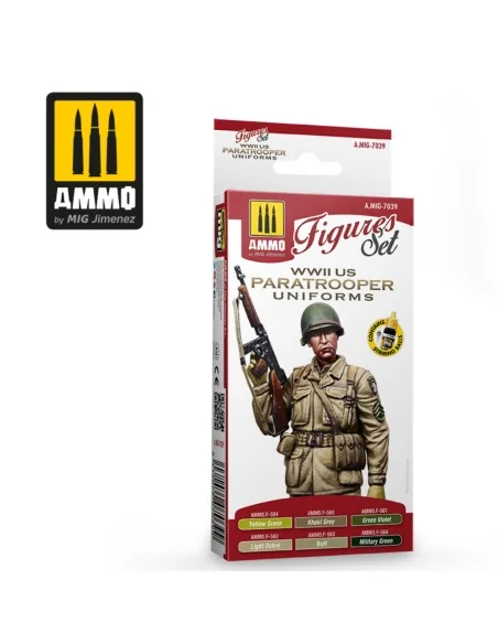 WWII US Paratroopers Figures Set - AMMO by MIG Jimenez A.MIG-7039