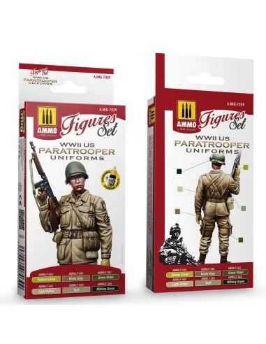WWII US Paratroopers Figures Set - AMMO by MIG Jimenez A.MIG-7039
