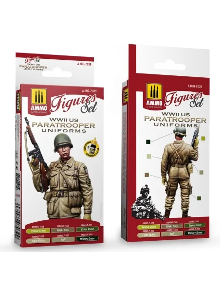 WWII US Paratroopers Figures Set - AMMO by MIG Jimenez A.MIG-7039